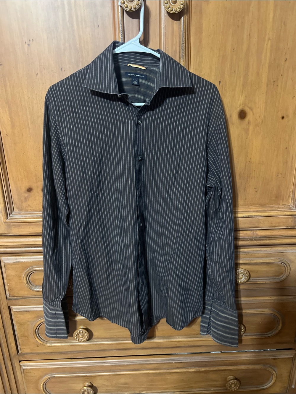 Banana Republic Black Pinstripe Dress Shirt